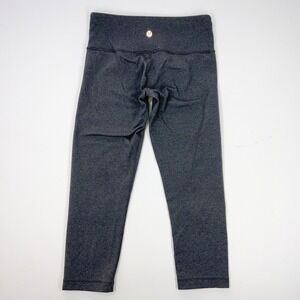 Lululemon Womens 4 Charcoal Dark‎ Gray Cropped Capri Leggings Logo Pants